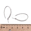 Anti-Tarnish Rhodium Plated 925 Sterling Silver Micro Pave Cubic Zirconia Earring Hooks STER-F041-88P-6