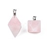 Natural Rose Quartz Pendants G-N326-107A-4