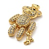 Brass with Cubic Zirconia Pendants KK-K341-37G-3