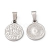 Non-Tarnish 304 Stainless Steel Coin Pendants STAS-F183-01P-A-2