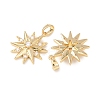 Brass Micro Pave Clear Cubic Zirconia Pendants KK-D223-03G-3