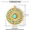 304 Stainless Steel with Synthetic Turquoise Pendants STAS-OY006-52G-2