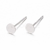 925 Sterling Silver Round Flat Pad Stud Earring Findings STER-T002-200S-1