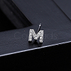 Platinum Brass Micro Pave Cubic Zirconia Stud Earrings XI6969-13-1