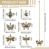 6Pcs 6 Style Insect Theme Tibetan Style Alloy Ceiling Fan Pull Chain Extenders PALLOY-AB00232-2