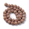 Natural Wood Lace Stone Round Bead Strands G-T055-8mm-06-2