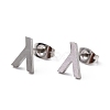 Tarnish Resistant 304 Stainless Steel Greek Alphabet Stud Earrings STAS-D007-07P-11-1