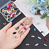 128Pcs 16 Colors Glass Rhinestone Cabochons RGLA-FG0001-17-3