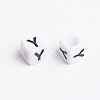 Acrylic Horizontal Hole Letter Beads PL37C9308-Y-4
