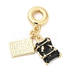 Brass Enamel European Dangle Charms KK-D027-13G-03-2