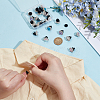 20Pcs 5 Styles Flat Round Brass Glass Brooches JEWB-PH01292-3