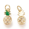 Brass Micro Pave Clear Cubic Zirconia Charms ZIRC-K086-01G-2