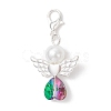Glass Angel Pendant Decorations HJEW-JM03561-4