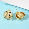 Brass Micro Pave Cubic Zirconia Stud Earrings EJEW-F400-03C-G-4