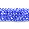 Transparent Electroplate Glass Beads Strands GLAA-F029-4mm-C07-1