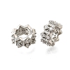 Wave Brass Micro Pave Cubic Zirconia European Beads KK-K300-07B-P-1