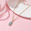 Natural Amazonite Oval Pendant Necklace NJEW-JN04487-02-2
