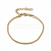Ion Plating(IP) 304 Stainless Steel Round Snake & Ball Chains Double Layer Multi-strand Bracelet for Women BJEW-E074-03G-1