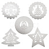 5Pcs 5 Styles Christmas 201 Stainless Steel Laser Cut Connector Charms STAS-TA0005-78-1