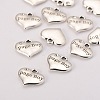 Wedding Theme Antique Silver Tone Tibetan Style Heart with Page Boy Rhinestone Charms TIBEP-N005-14B-2