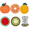 5Pcs Fruit Polyester Cup Mats AJEW-FH0007-38-1