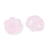 Transparent Spray Paint Glass Bead Caps GLAA-H035-04G-2