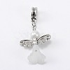 Lovely Wedding Dress Angel Alloy European Dangle  Large Hole Pendants PALLOY-JF00004-06-1