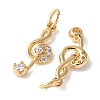 Brass Micro Pave Clear Cubic Zirconia Pendants KK-H449-85D-G-RS-2