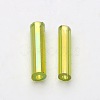 Transparent Colours Rainbow Glass Bugle Beads TSDB6MM164-2