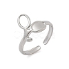 304 Stainless Steel Open Cuff Rings Findings RJEW-A079-10D-P-1