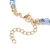 Dyed Natural Agate Faceted Round and Natural Cultured Freshwater Pearl & Starfish Synthetic Turquoise Beaded Brass Cowrie Shell Shape Pendant Necklaces for Women NJEW-JN05496-03-5