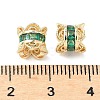 Brass Micro Pave Cubic Zirconia European Beads KK-A254-26G-02-2