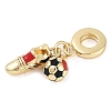 Rack Plating Brass Enamel Sports European Dangle Charms KK-P287-35B-G-2