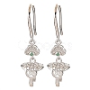 925 Sterling Silver Micro Pave Clear Cubic Zirconia Earring Hooks STER-U005-12P-1