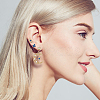 6Pcs 6 Style Flower & Square & Star & Moon Cubic Zirconia Stud Earrings EJEW-AN0003-31-4