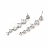 Brass Cubic Zirconia Dangle Stud Earrings for Women EJEW-H091-08-3