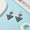 Glass Seed Beaded Triangle Dangle Leverback Earrings EJEW-MZ00044-2