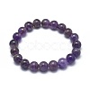 Natural Amethyst Bead Stretch Bracelets BJEW-K212-A-034-5
