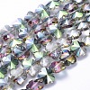 Electroplate Glass Beads Strands EGLA-F132-HP07-1