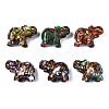 Elephant Assembled Natural Bronzite & Synthetic Imperial Jasper Model Ornament G-N330-62-3
