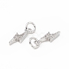 Brass Micro Pave Cubic Zirconia Charms KK-E068-VB223-3
