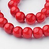 Opaque Solid Color Glass Beads Strands GLAA-D080-6mm-20-2