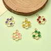 10Pcs 5 Colors Alloy Enamel Pendants ENAM-YW0003-36-1