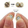 Brass Micro Pave Cubic Zirconia Magnetic Clasps with Loops ZIRC-L075-49B-3