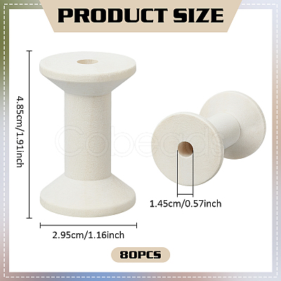 80Pcs Wooden Empty Spools for Wire WOOD-WA0001-02-1