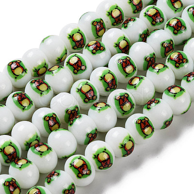 Printing Glass Beads for Necklaces Bracelets Making GLAA-B020-02A-04-1