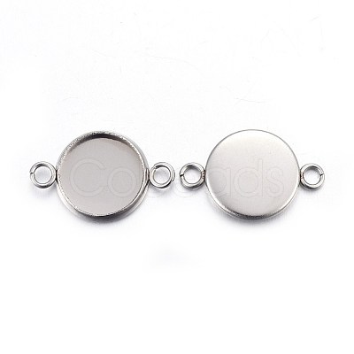 Tarnish Resistant 304 Stainless Steel Cabochon Connector Settings STAS-F191-15P-D-1