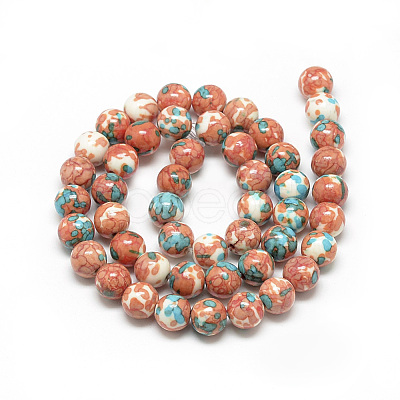 Synthetic Ocean White Jade Beads Strands G-S252-10mm-06-1