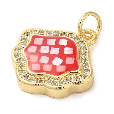 Rack Plating Brass Cubic Zirconia Pendants KK-K385-080G-1