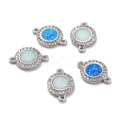 Brass Micro Pave Cubic Zirconia Links ZIRC-G056-P-1